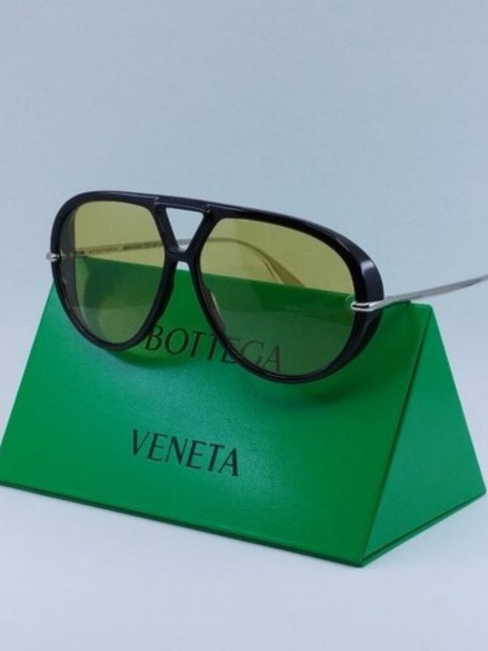 Bottega Veneta BV1274S 002 Aviator Sunglasses - Black / Mustard